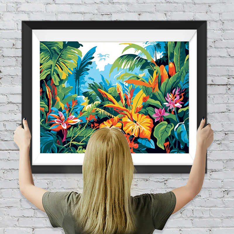 Grüne tropische Blätter Diamond Painting