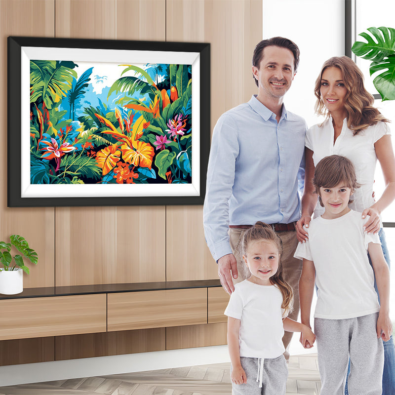 Grüne tropische Blätter Diamond Painting