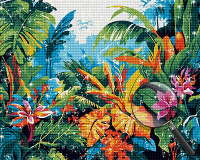 Grüne tropische Blätter Diamond Painting