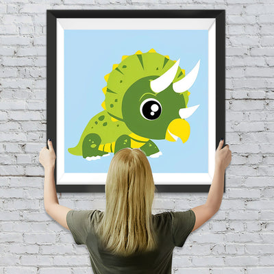 Grüner Cartoon-Drache Diamond Painting