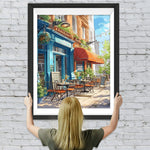 Grüner Coffee Shop auf der Straße Diamond Painting