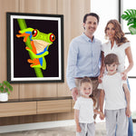 Grüner Frosch mit roten Augen Diamond Painting