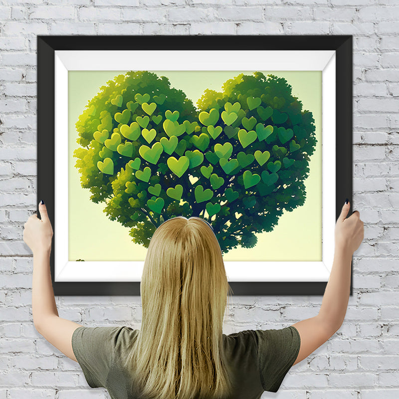 Grüner Herzbaum Diamond Painting