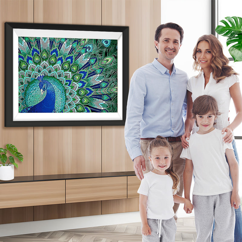 Grüner Pfau Diamond Painting