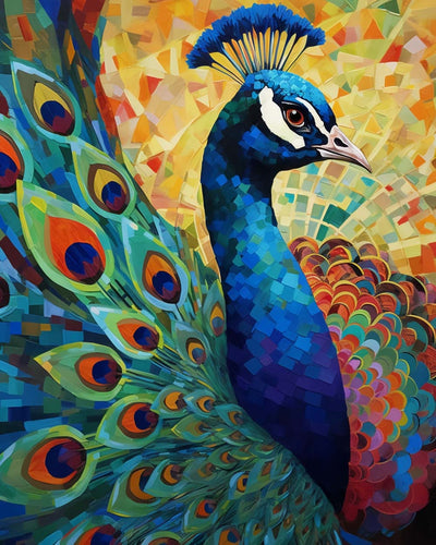 Grüner Pfau Diamond Painting