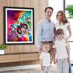 Grüner Schmetterling in rotem Hintergrund Diamond Painting