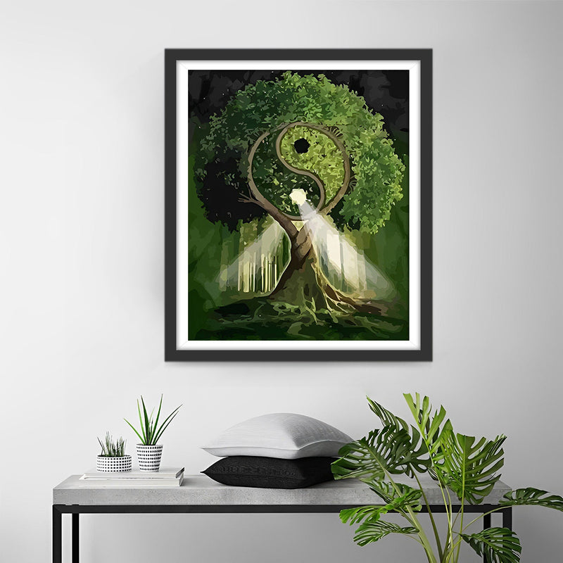 Grüner Tai Chi Baum Diamond Painting
