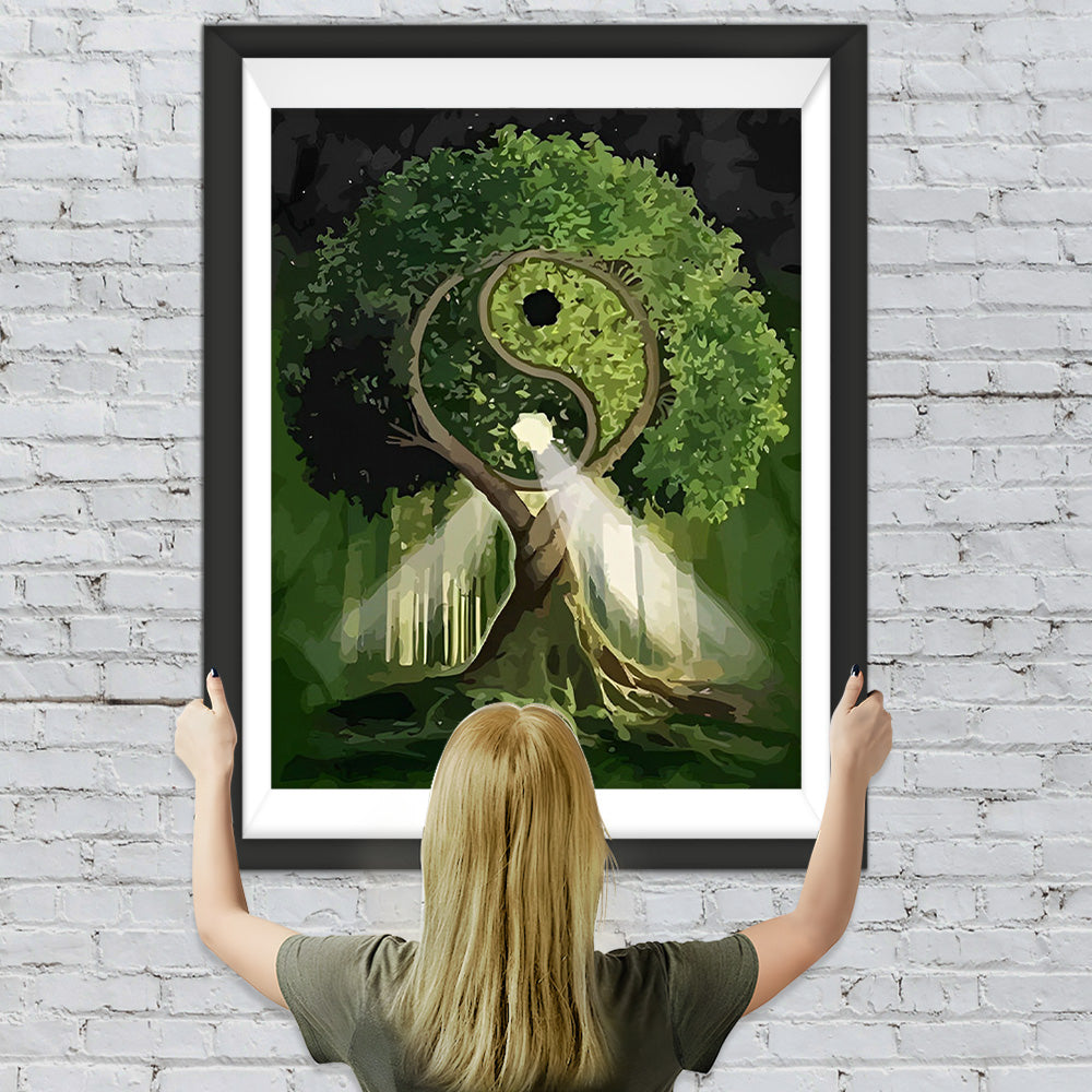 Grüner Tai Chi Baum Diamond Painting