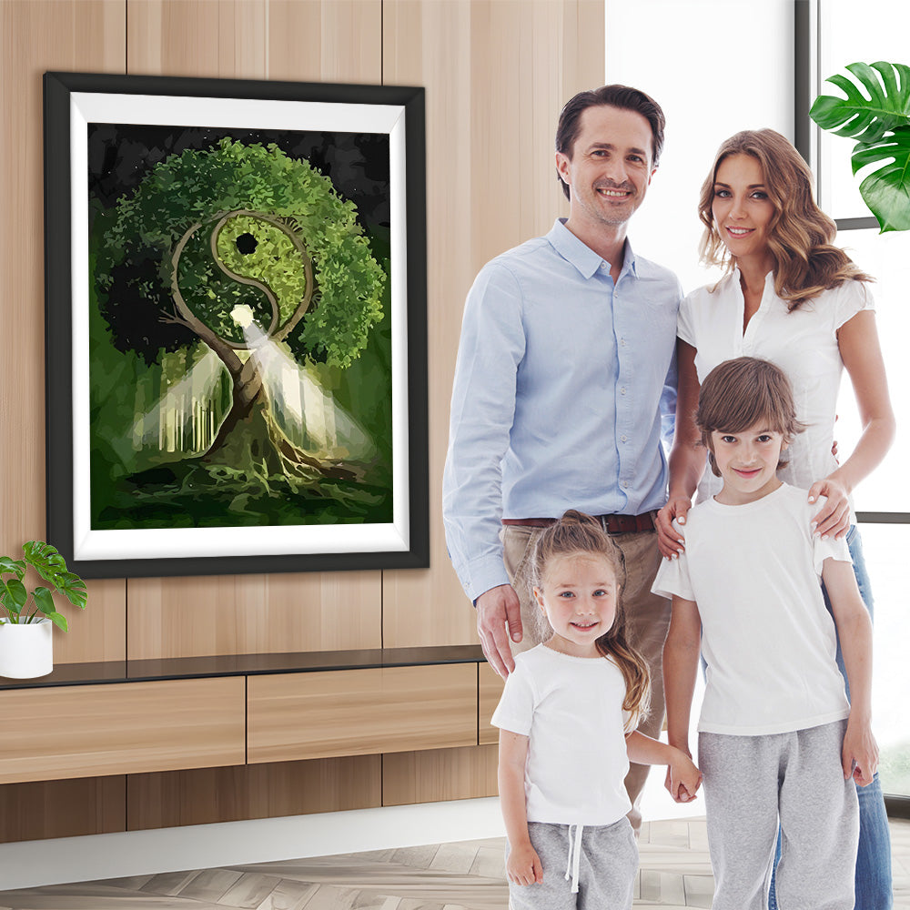 Grüner Tai Chi Baum Diamond Painting