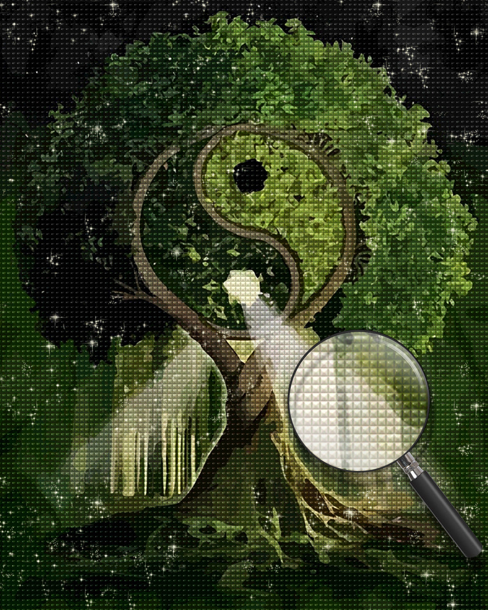 Grüner Tai Chi Baum Diamond Painting