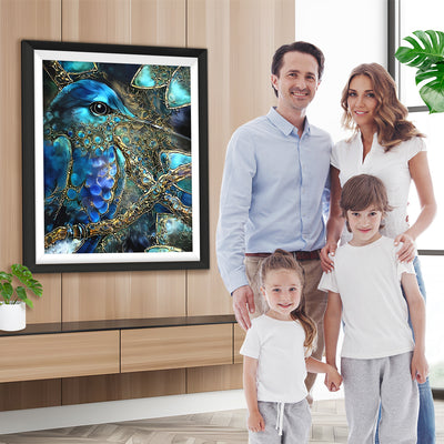 Grüner und goldener Kolibri Diamond Painting