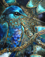 Grüner und goldener Kolibri Diamond Painting