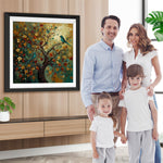 Grüner Vogel auf Blumenbaum Diamond Painting