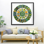 Grünes Blatt Mandala Diamond Painting