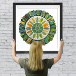 Grünes Blatt Mandala Diamond Painting