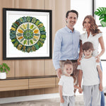 Grünes Blatt Mandala Diamond Painting