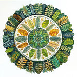 Grünes Blatt Mandala Diamond Painting