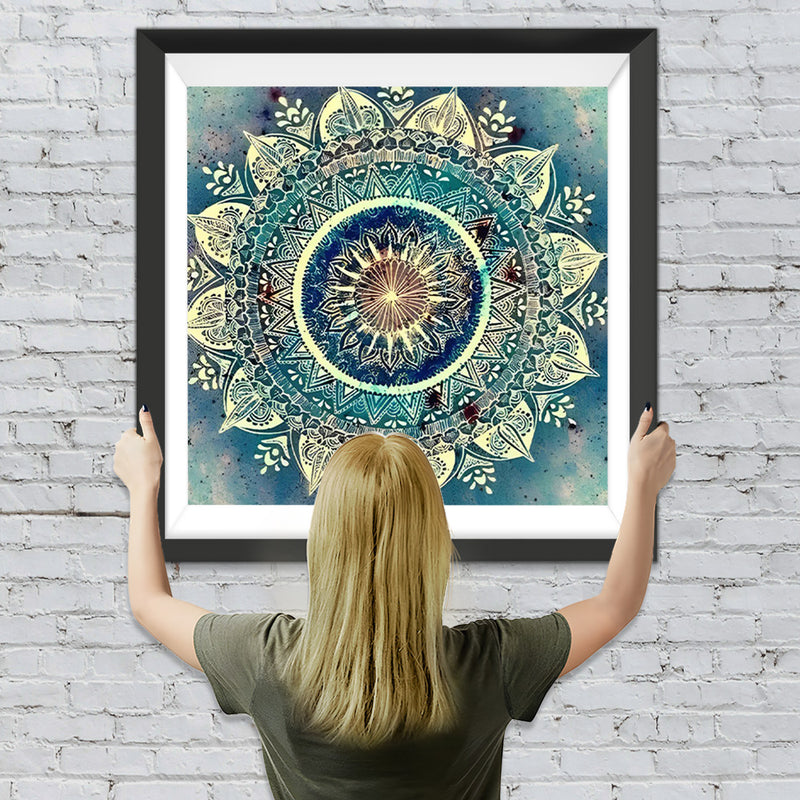 Grünes Mandala Diamond Painting