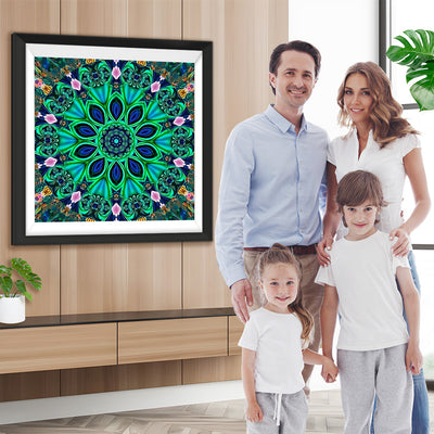 Grünes Mandala Kaleidoskop Diamond Painting