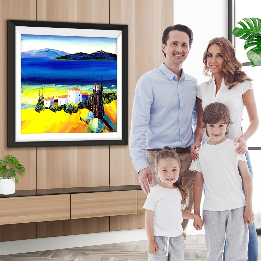 Häuser am Strand Diamond Painting