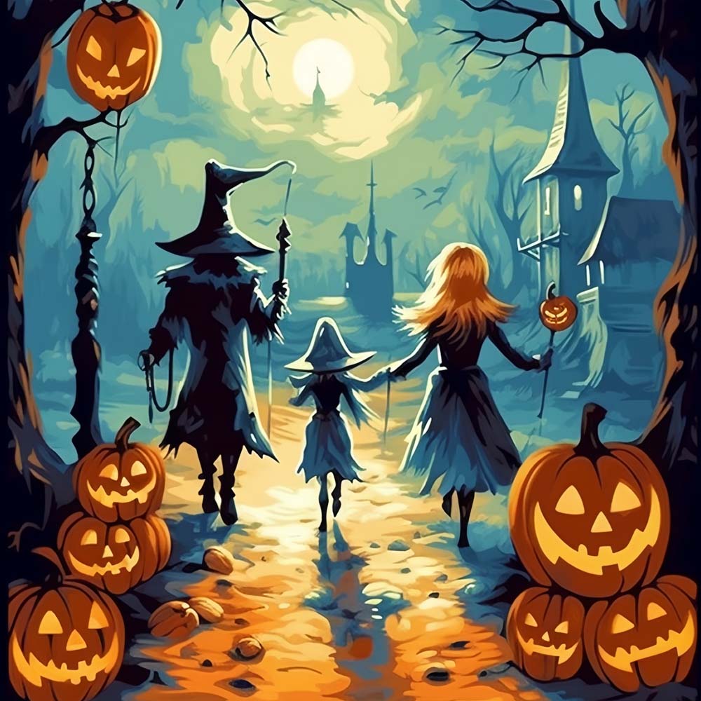 Halloween Familie von drei Diamond Painting