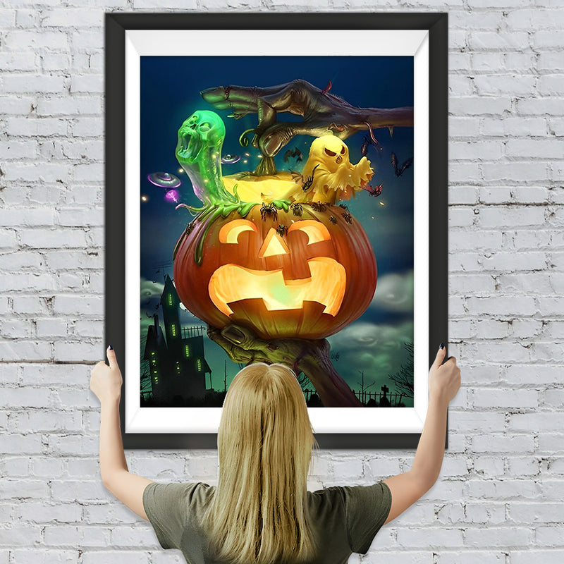 Halloween Geist Kürbis Diamond Painting