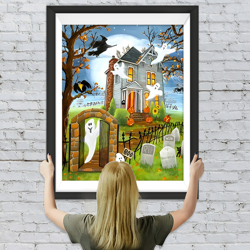 Halloween Geist Schloss Diamond Painting