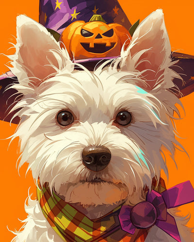 Halloween West Highland Terrier Diamond Painting