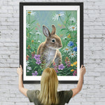 Hase in den Blumen Diamond Painting