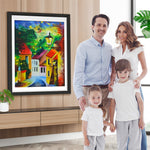 Haus und Straßenlampe Diamond Painting