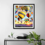 Heißluftballons über Lavendelfeldern Diamond Painting