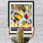 Heißluftballons über Lavendelfeldern Diamond Painting