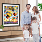 Heißluftballons über Lavendelfeldern Diamond Painting