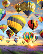 Heißluftballons über Lavendelfeldern Diamond Painting