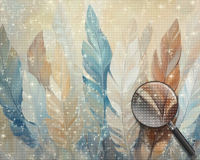 Hell gefärbte Federn Diamond Painting
