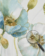 Hellblaue Mohnblumen und Knospen Diamond Painting