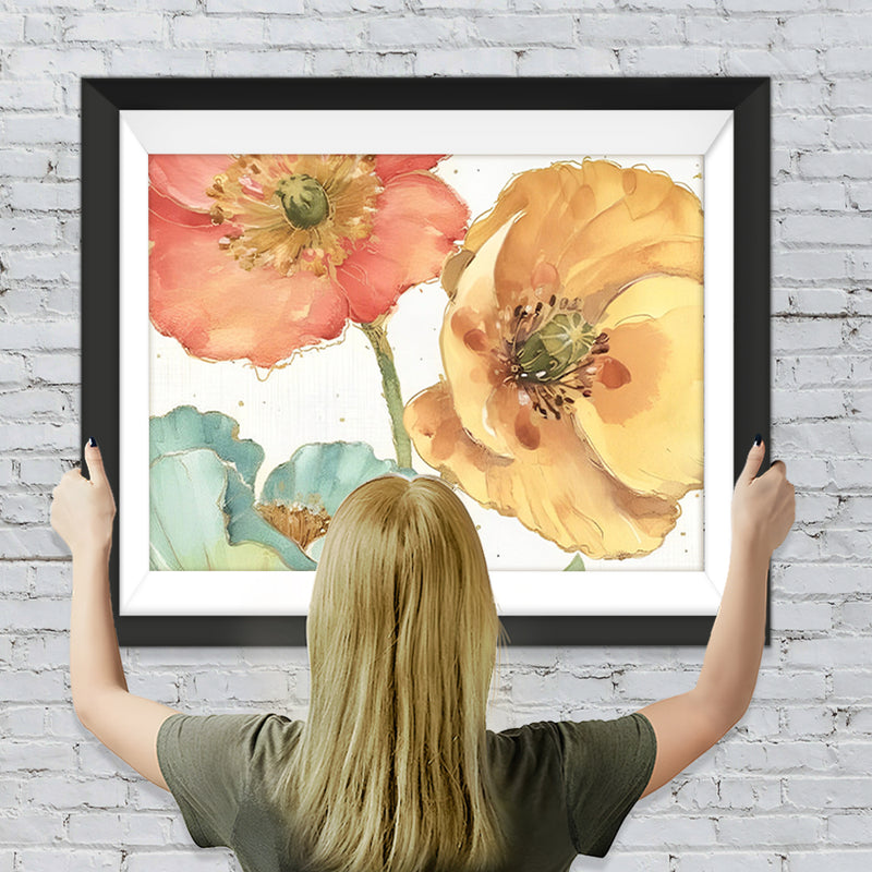 Helle Farbe Mohnblumen Diamond Painting