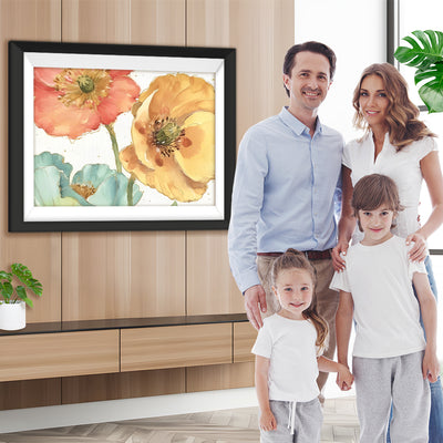 Helle Farbe Mohnblumen Diamond Painting