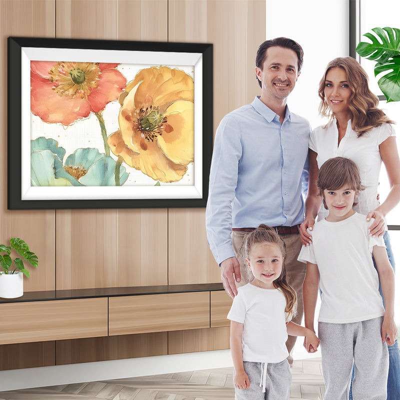 Helle Farbe Mohnblumen Diamond Painting