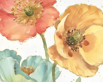 Helle Farbe Mohnblumen Diamond Painting