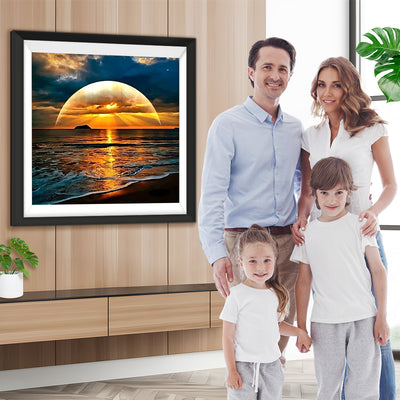 Heller Mond auf dem Meer Diamond Painting