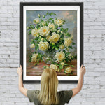 Hellgelbe Rosen Diamond Painting