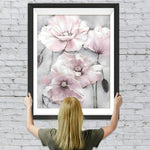 Hellrosa Mohnblumen und Knospen Diamond Painting