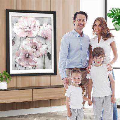 Hellrosa Mohnblumen und Knospen Diamond Painting