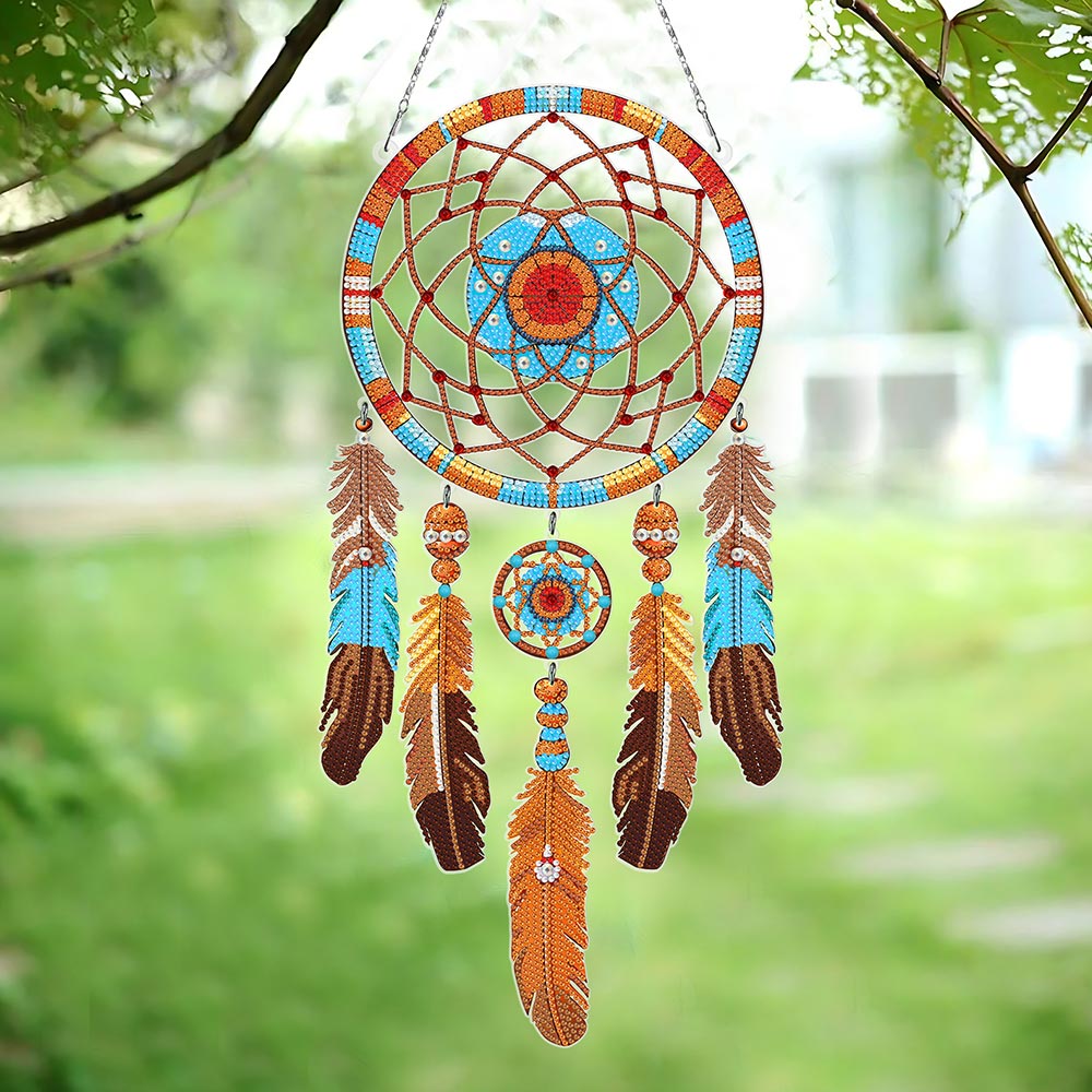 Herbstmandala Traumfänger 2D flache Hängedekoration Diamond Painting Sets