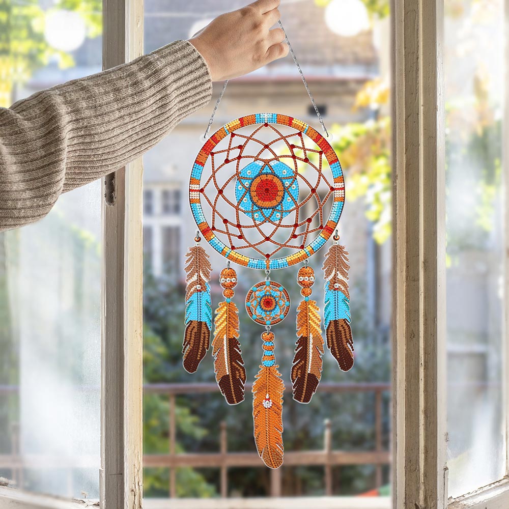 Herbstmandala Traumfänger 2D flache Hängedekoration Diamond Painting Sets