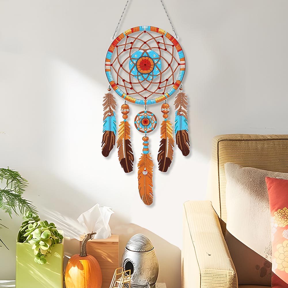 Herbstmandala Traumfänger 2D flache Hängedekoration Diamond Painting Sets