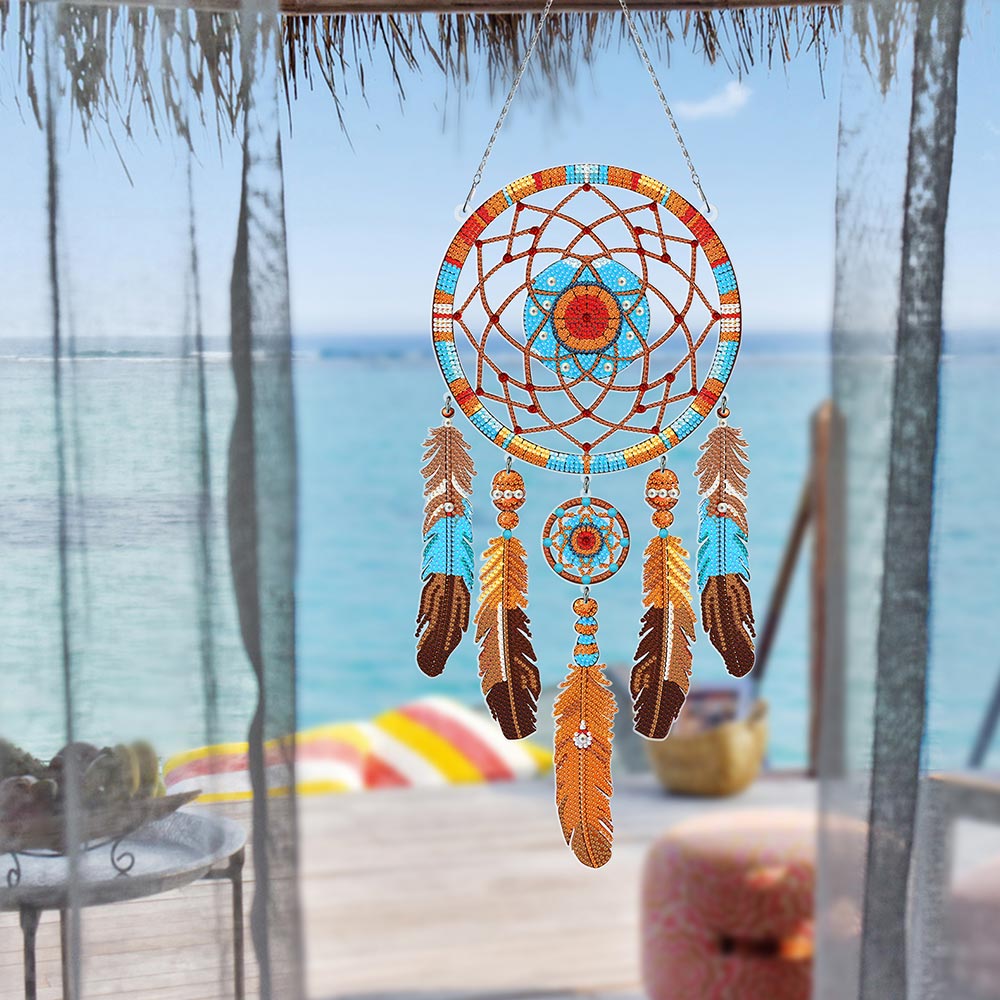 Herbstmandala Traumfänger 2D flache Hängedekoration Diamond Painting Sets