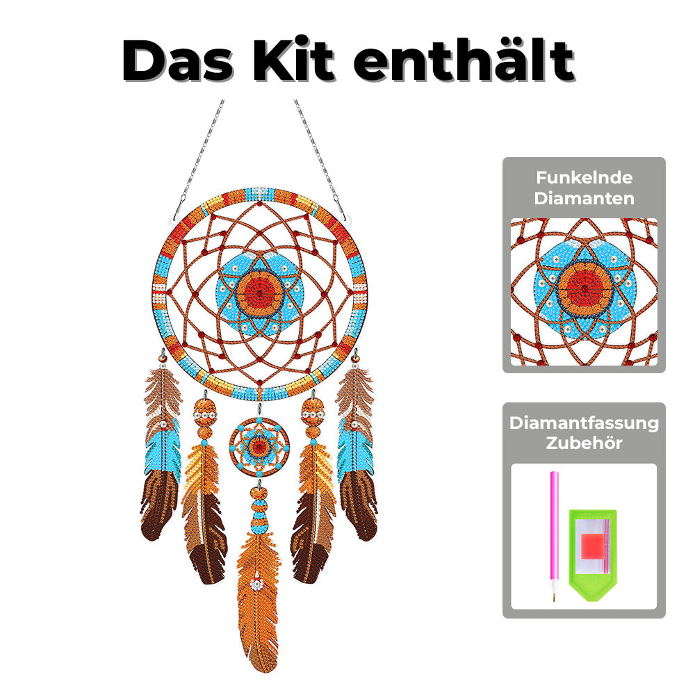 Herbstmandala Traumfänger 2D flache Hängedekoration Diamond Painting Sets