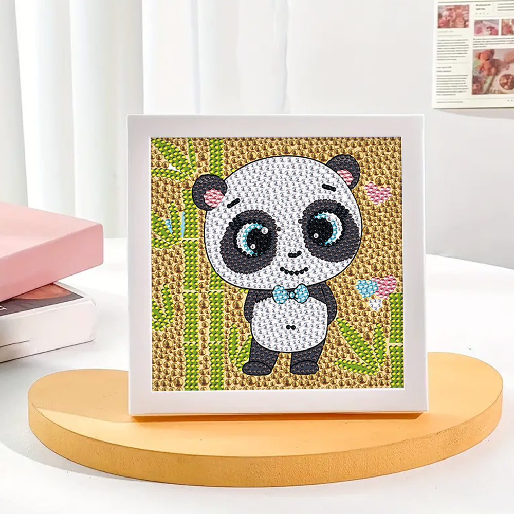 Herr Panda lächelt Mini-Kristallpünktchen Diamond Painting